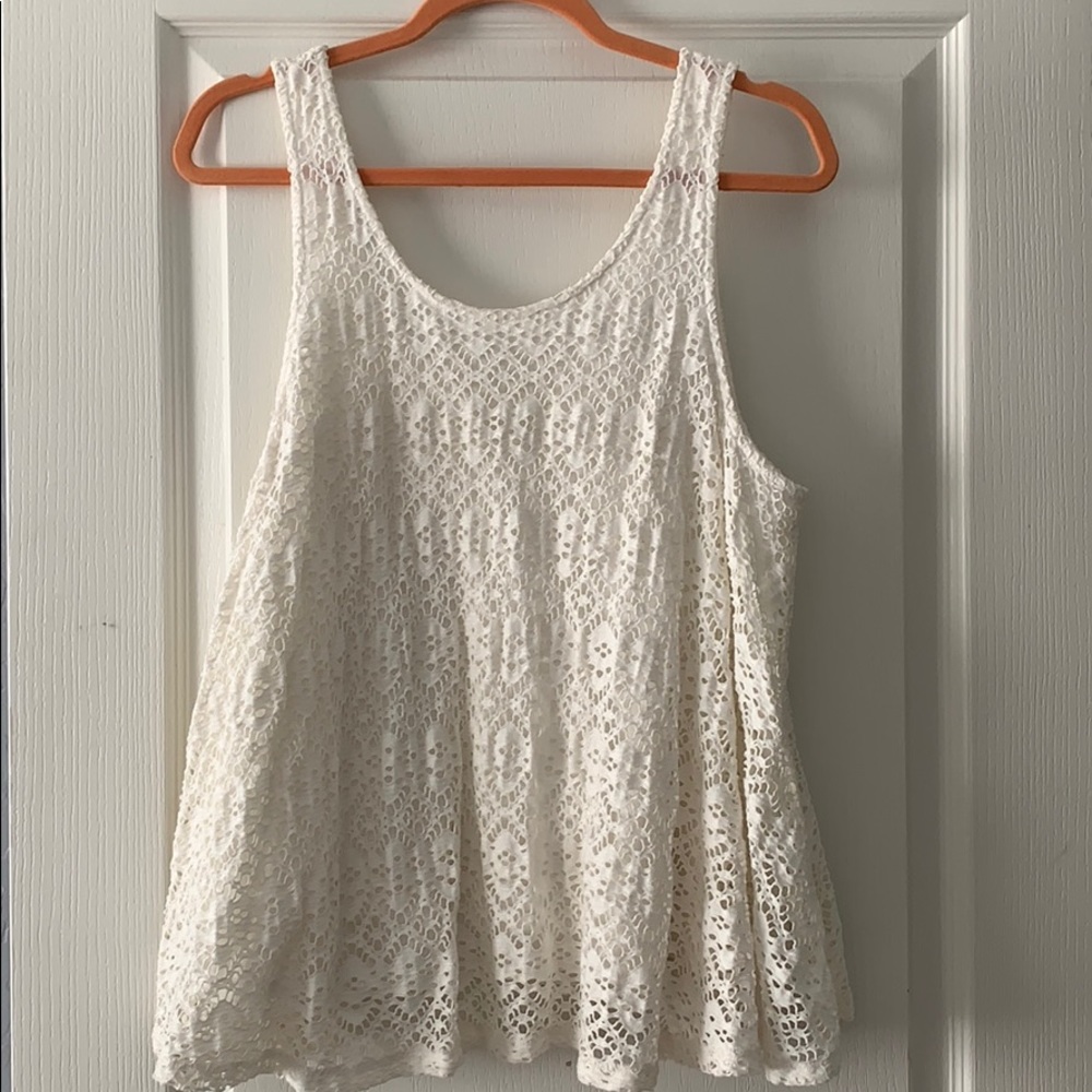 Textured lace tank